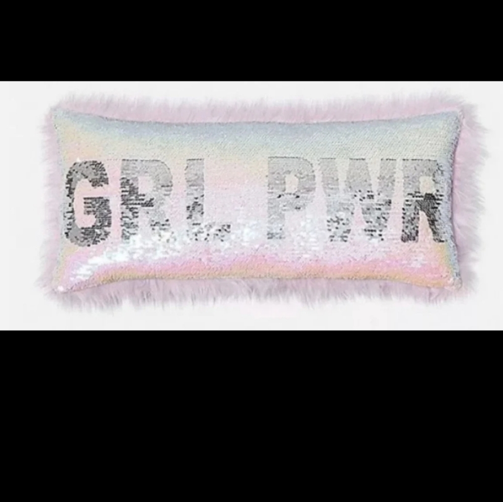 Justice girl power decorative sequin pillow